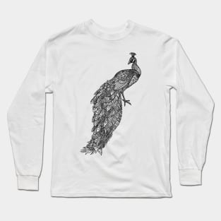 Peacock Zentangle Long Sleeve T-Shirt